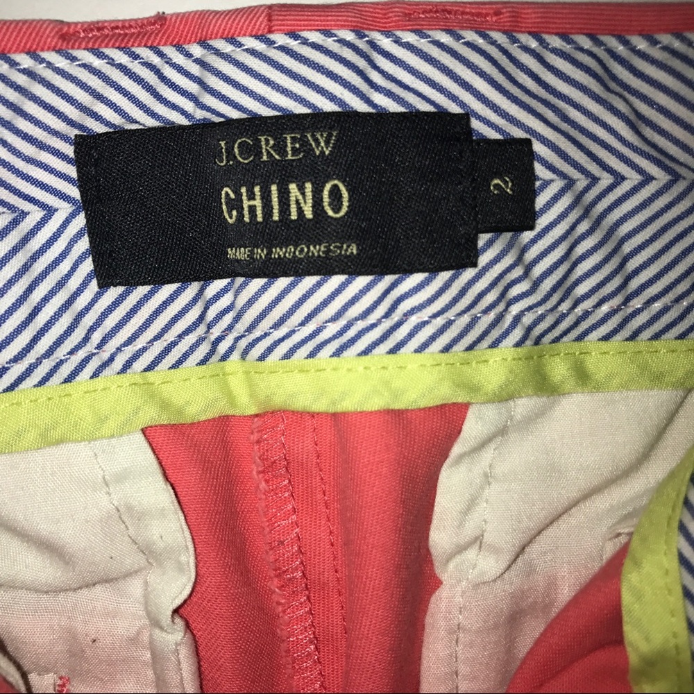 J.Crew Chino  100% Cotton Shorts Coral size 2 - Picture 5 of 7